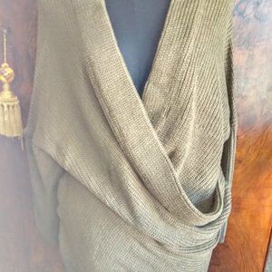 NWT Miracle Knit olive Wrap Sweater size M/L